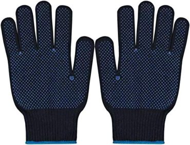 Blue Cotton Double Dotted Gloves