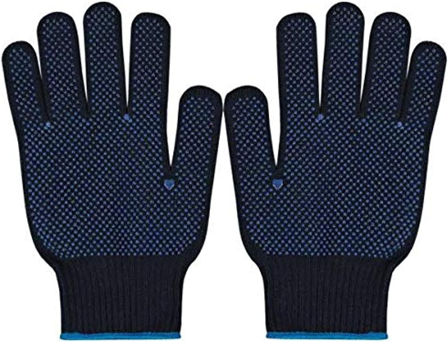 Blue Cotton Double Dotted Gloves