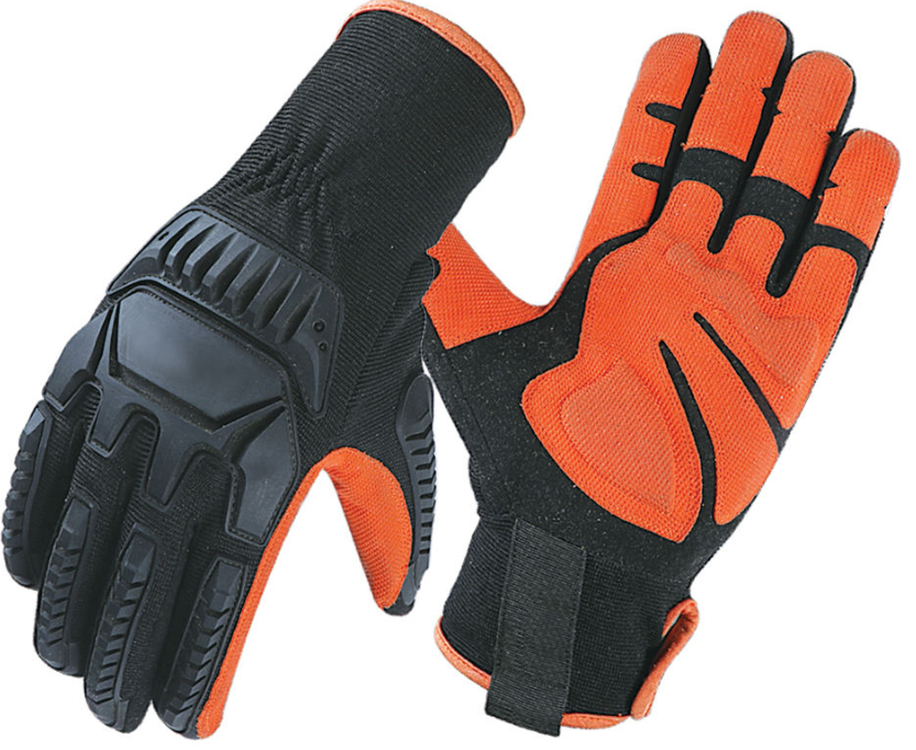 Synthetic Leather Polyester TPR Rubber Impact Resistant Gloves