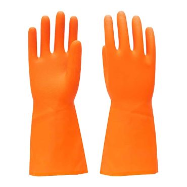 Heavy Duty Flocklined Natural Rubber Gloves